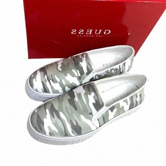 GUESS Gladis Floral Slip On Sneakers Women's GFGLADIS27 Synthetic White Size - Picture 6 of 8